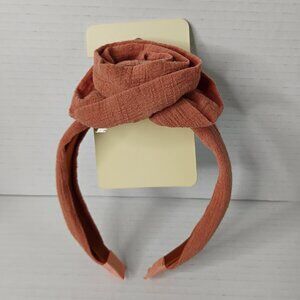 Copper Key Girls' Headband – Textured Knot Design – Warm Apricot Color – NEW